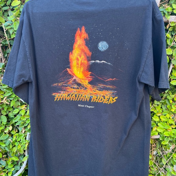 Hawaiian riders Maui chapter. medium,!black Hanes beefy t front and back print. - Picture 2 of 5